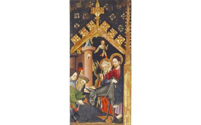 La Entrada de Cristo en Jerusalén en el retablo de Solivella de Mateu Ortoneda (1400-1425)