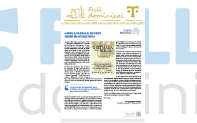 Entrevistem M. de l’Esperança Amill, directora del Secretariat diocesà d’animació bíblica, al ‘Full Dominical’ del 25 de gener