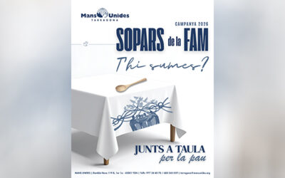 «Junts a taula per la pau», lema de la campanya de Sopars de la fam de Mans Unides per a aquest 2026