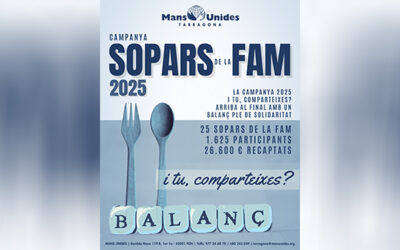 Mans Unides va recaptar 26.600 euros en els vint-i-cinc Sopars de la Fam organitzats durant l’any 2025